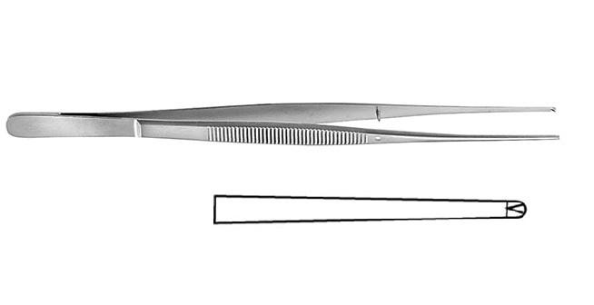 TAYLOR Пінцет хірургічний; прямий; 1x2 зубчики; 17,5см; ширина бранш 1,5+/-0,2. Tontarra Medizintechnik GmbH